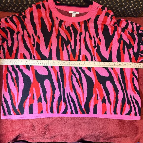 Abstract Pink, Black & Red Zebra Sweater - XL - Picture 8 of 9